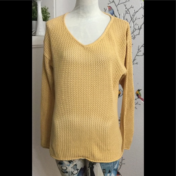 Additions by Chico’s Mustard Yellow Knit Sweater - Picture 1 of 5